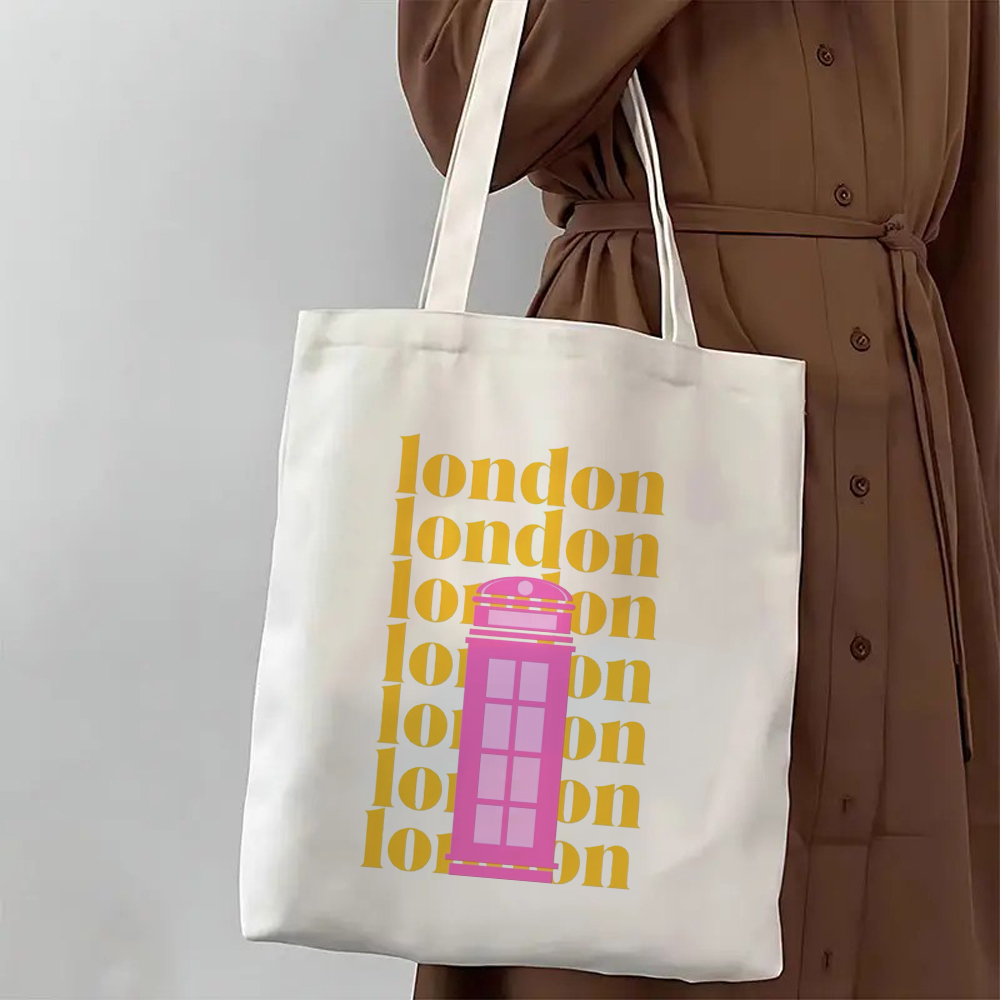 Travel Accessories London - Retro London Canvas Tote Bag Cute