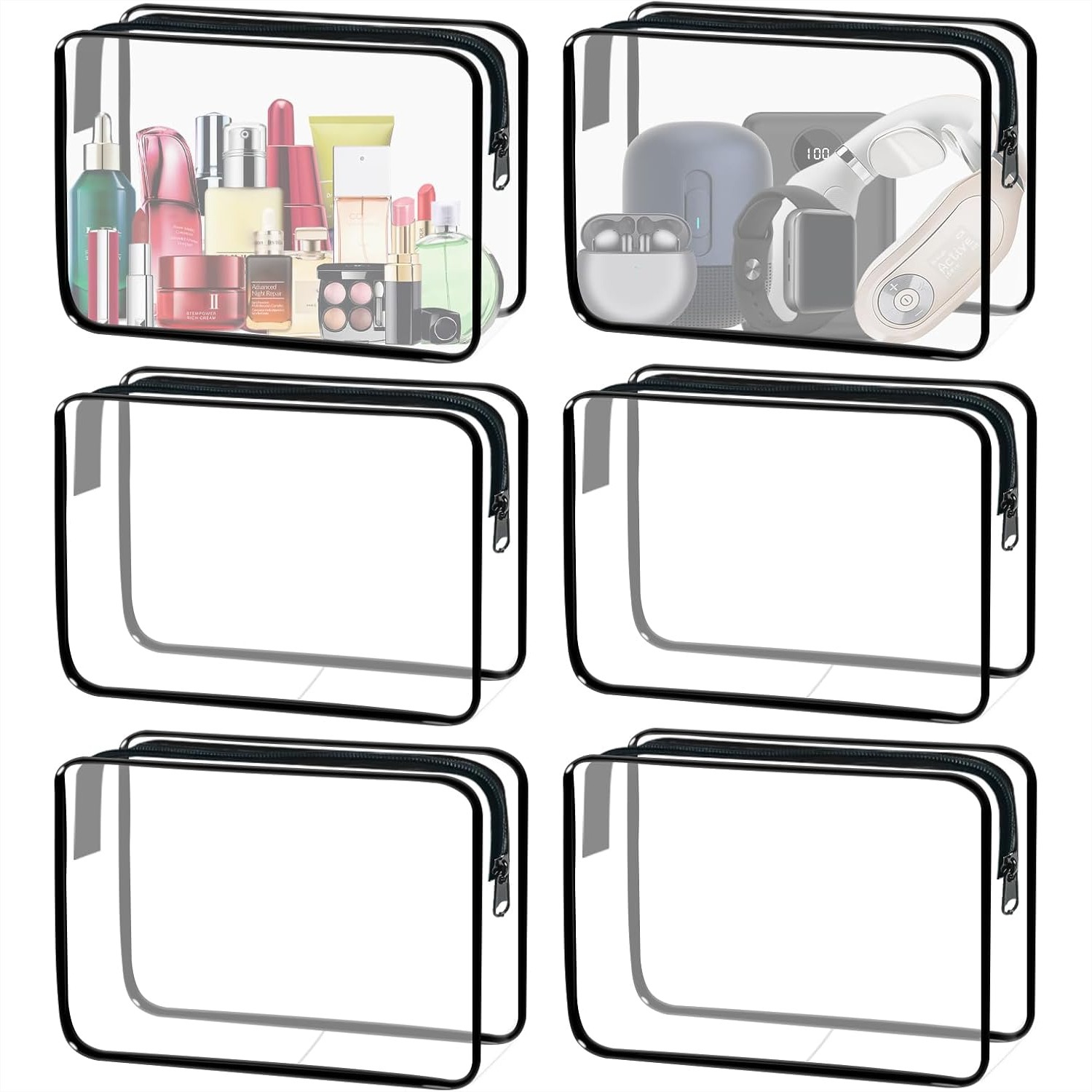 Toiletry Bag Tsa - 6 Pieces Clear Cosmetics Bag Bulk,