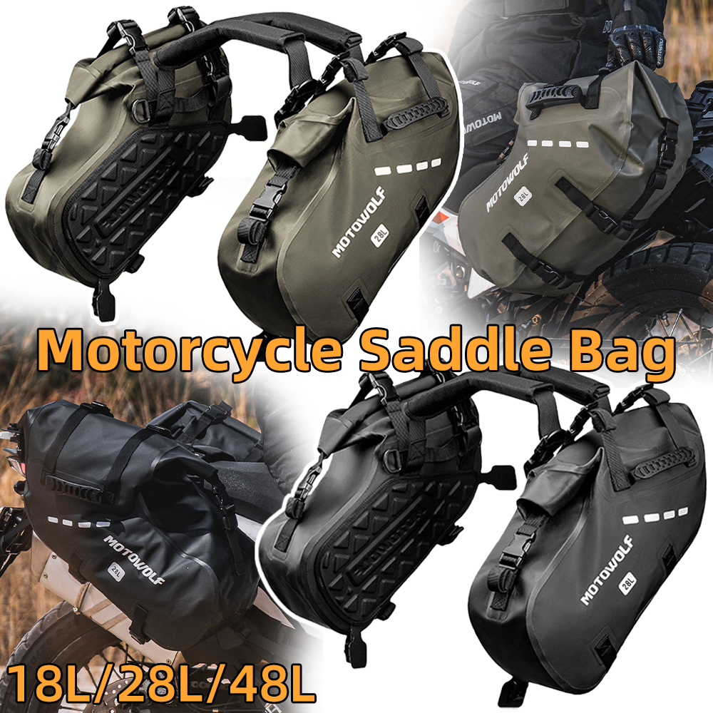 Travel Accessories New - Waterproof Motorcycle Saddle Bags 18L 28L