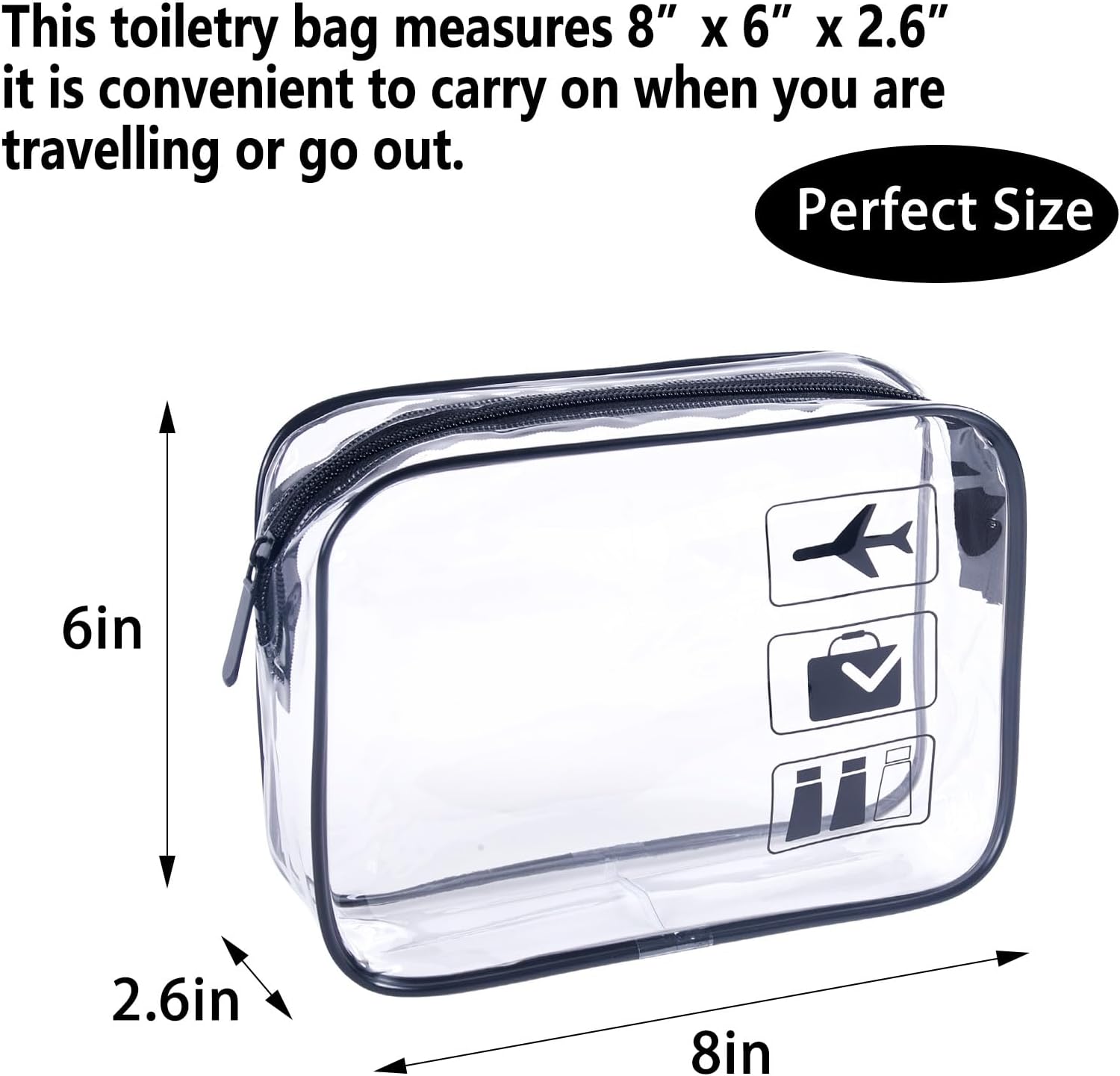 3 Pack Clear Travel Bags TSA A - Toiletry Bag Tsa ulasan dan harga