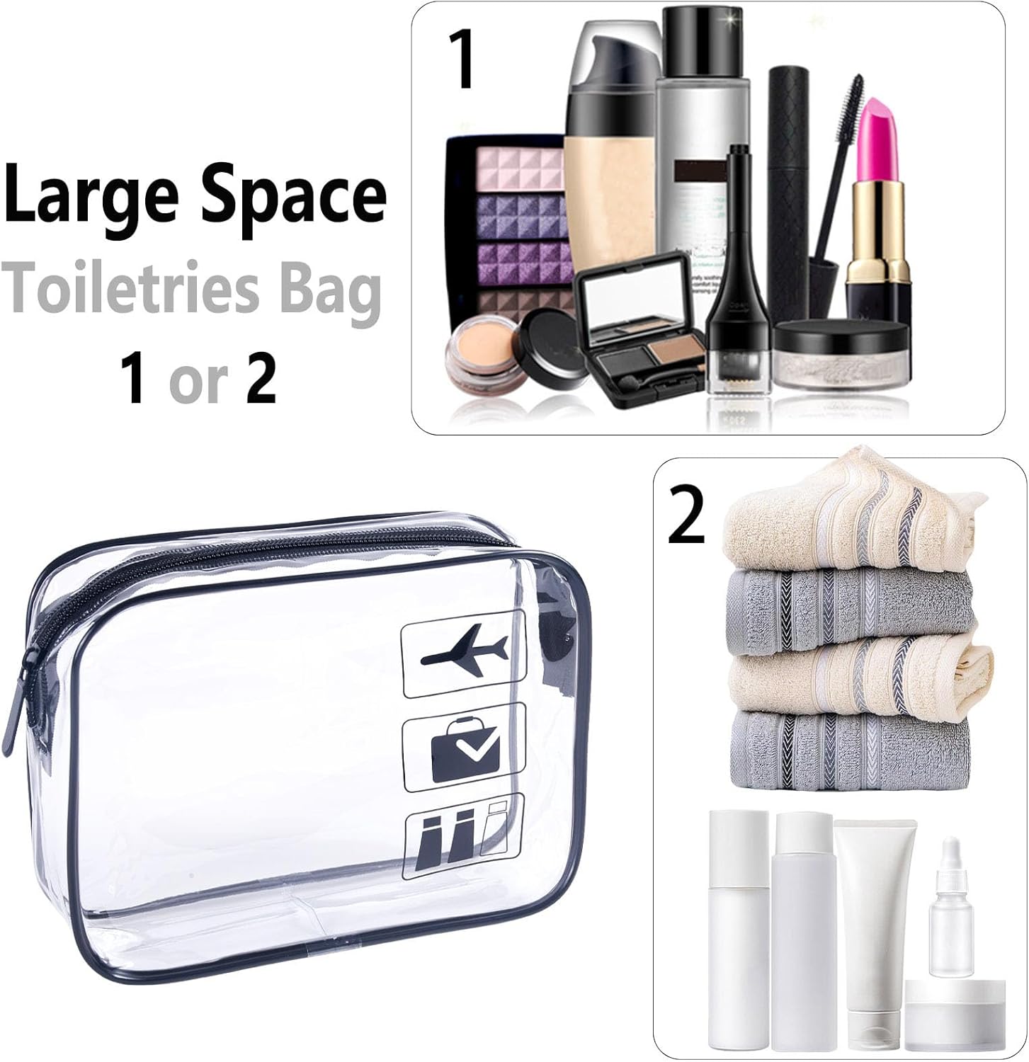 3 Pack Clear Travel Bags TSA A - Toiletry Bag Tsa ulasan dan harga