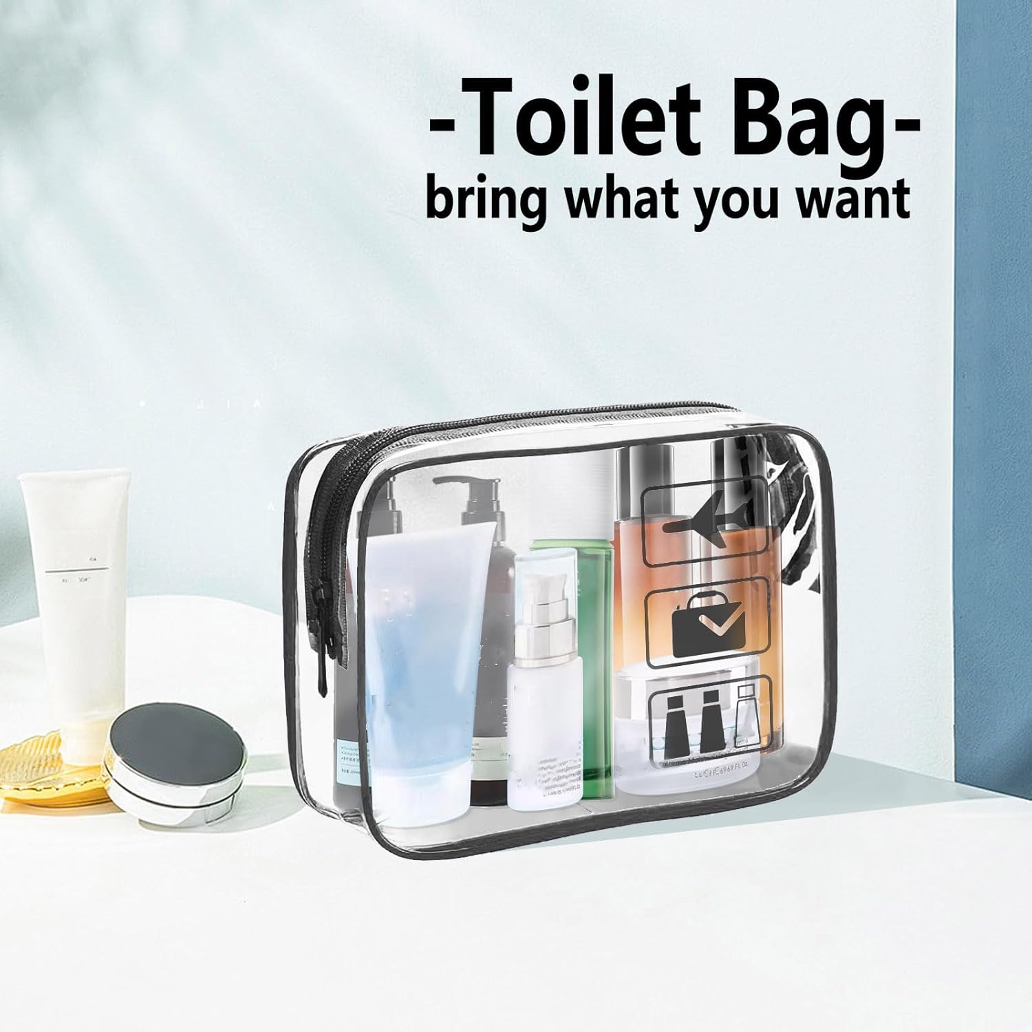 3 Pack Clear Travel Bags TSA A - Toiletry Bag Tsa ulasan dan harga