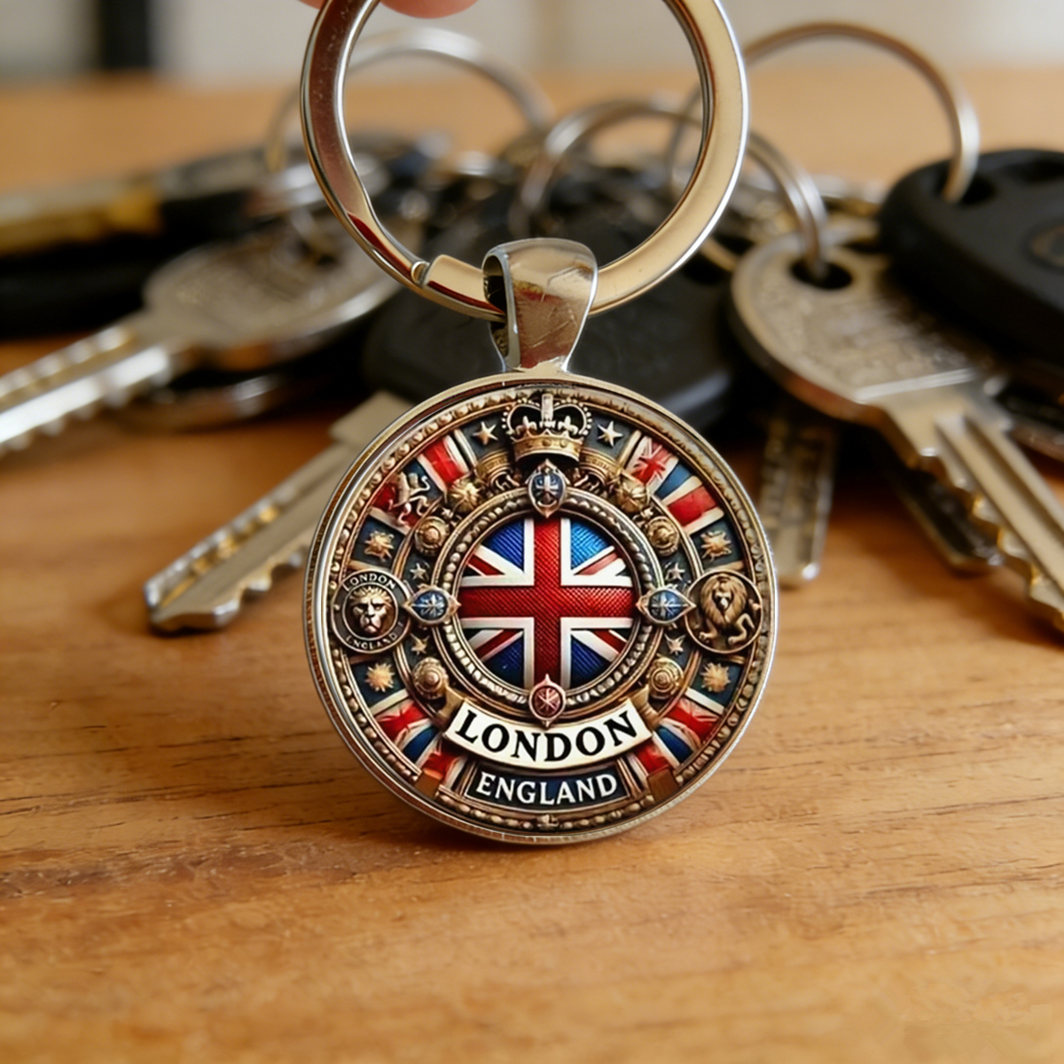 Vintage London Keychain Round  - Travel Accessories London ulasan dan harga
