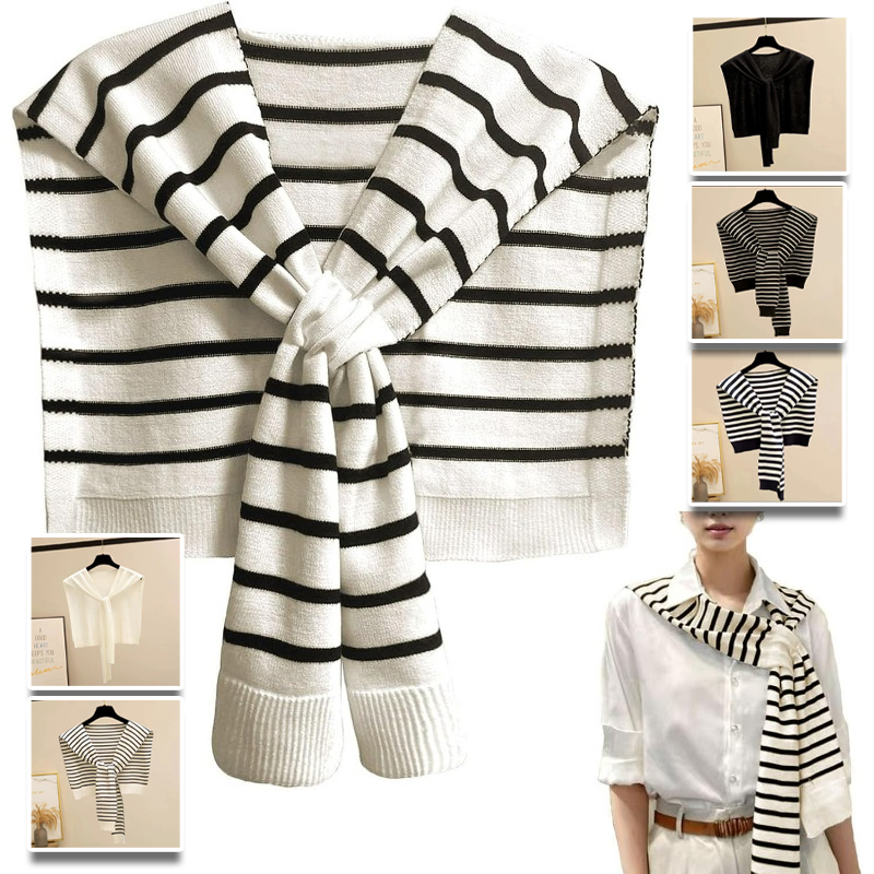 Knitted Striped Shawl Wrap Hig - Travel Accessories Neck ulasan dan harga