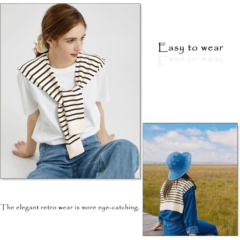 Knitted Striped Shawl Wrap Hig - Travel Accessories Neck ulasan dan harga