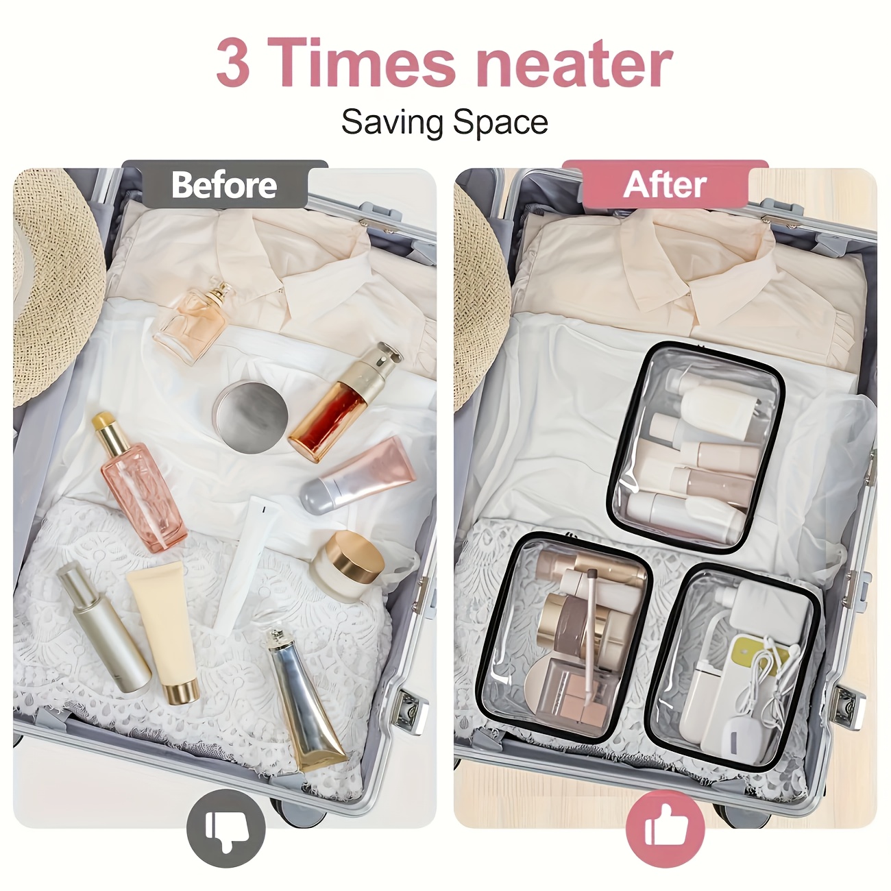 1pc Clear Makeup Bag Transpare - Toiletry Bag Tsa ulasan dan harga