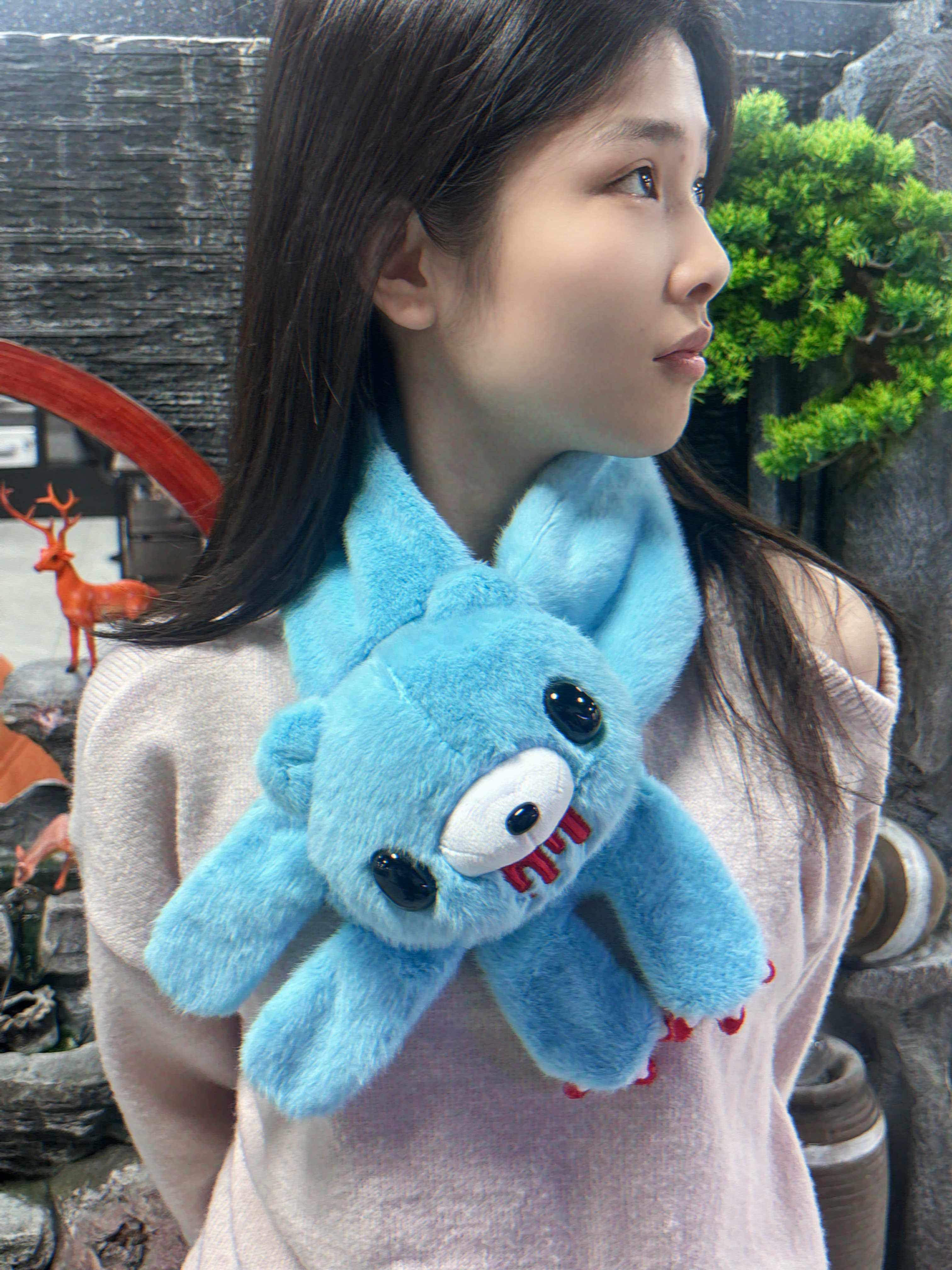Cute Bear Plush Scarf Cute Blo - Travel Accessories Neck ulasan dan harga