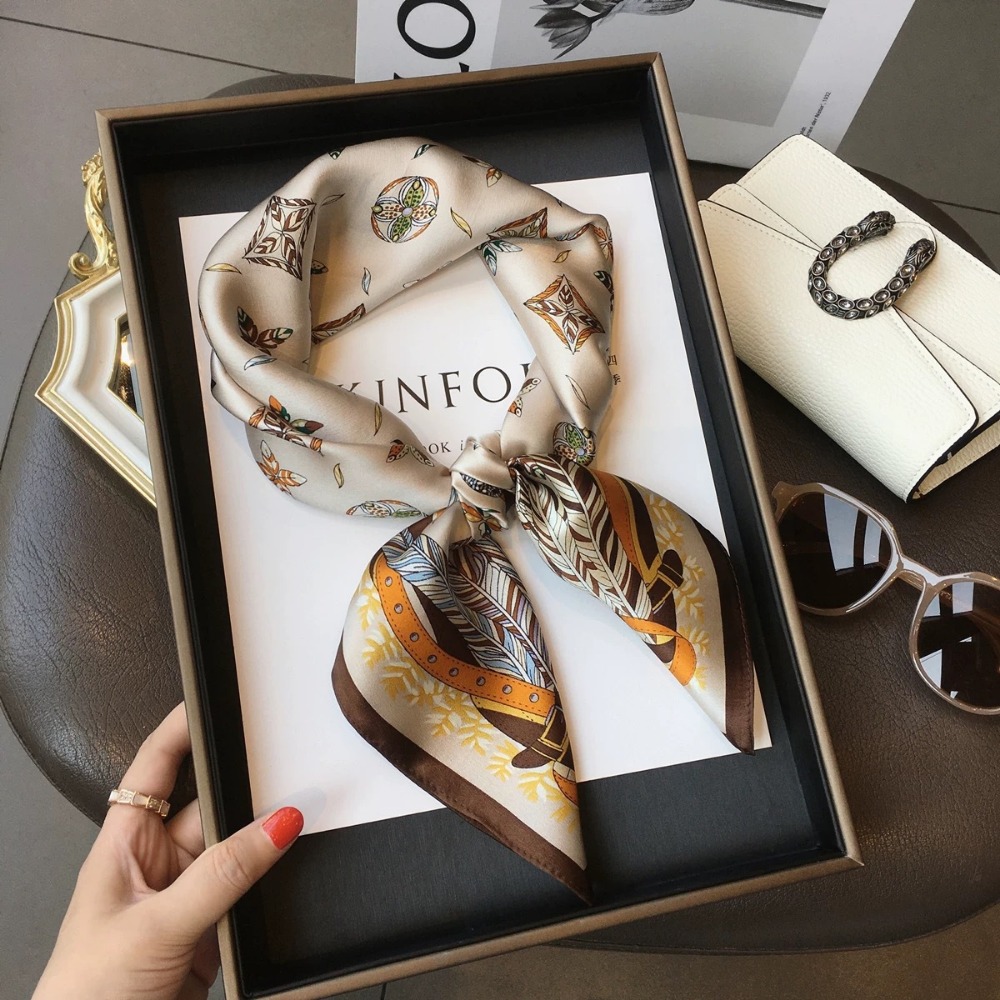 Fashion Satin Square Scarf for - Travel Accessories Neck ulasan dan harga