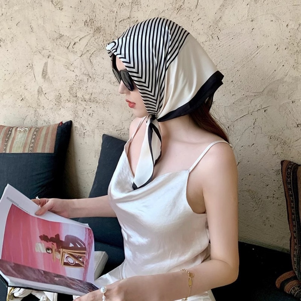 Fashion Satin Square Scarf for - Travel Accessories Neck ulasan dan harga