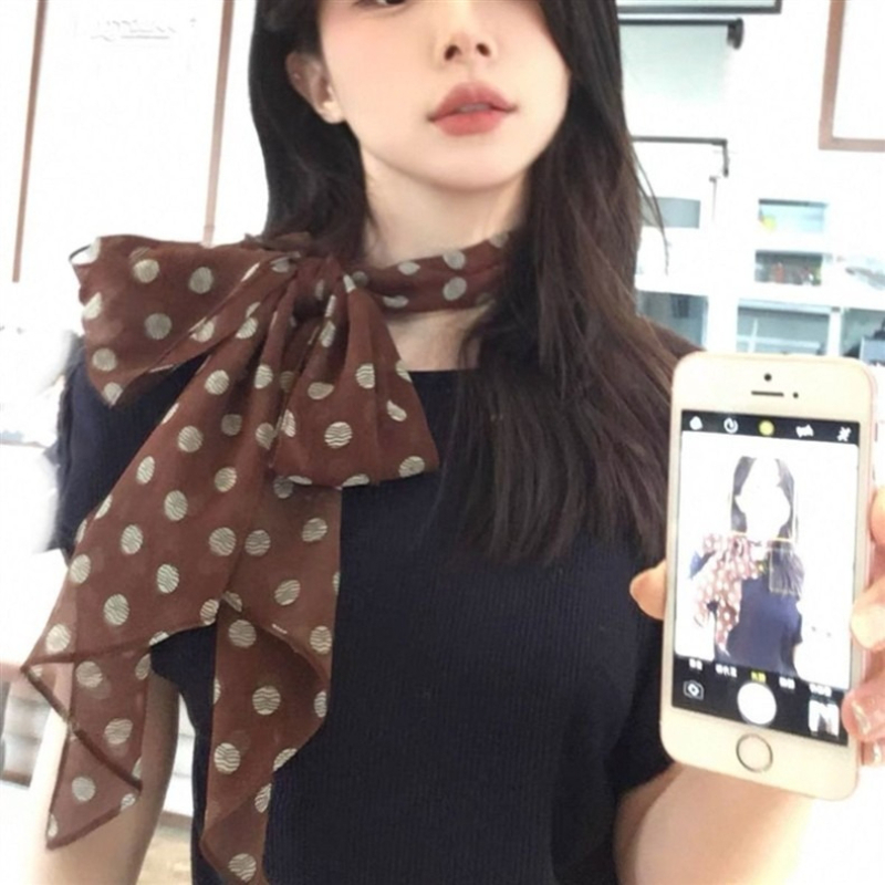 Women Brown Polka Dot Printed  - Travel Accessories Neck ulasan dan harga