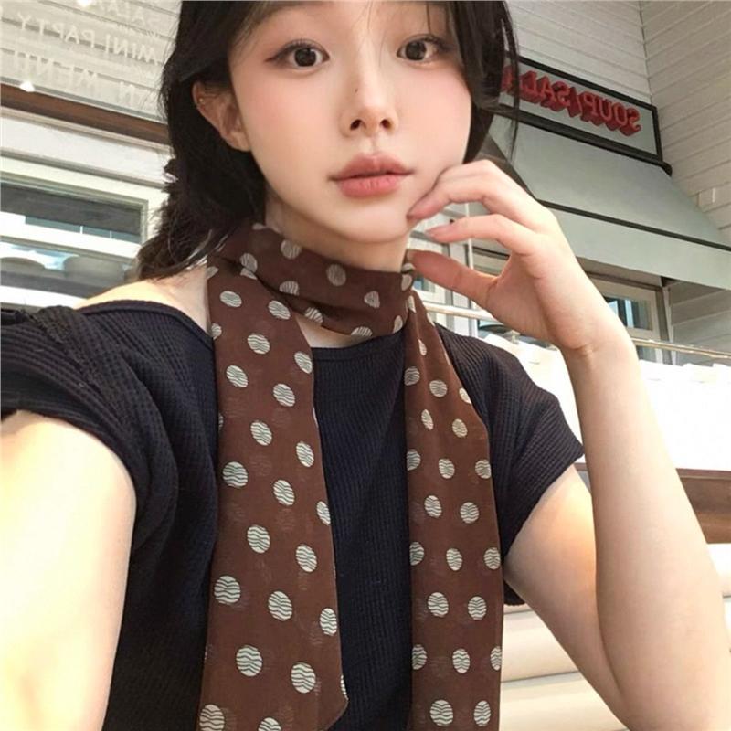 Women Brown Polka Dot Printed  - Travel Accessories Neck ulasan dan harga