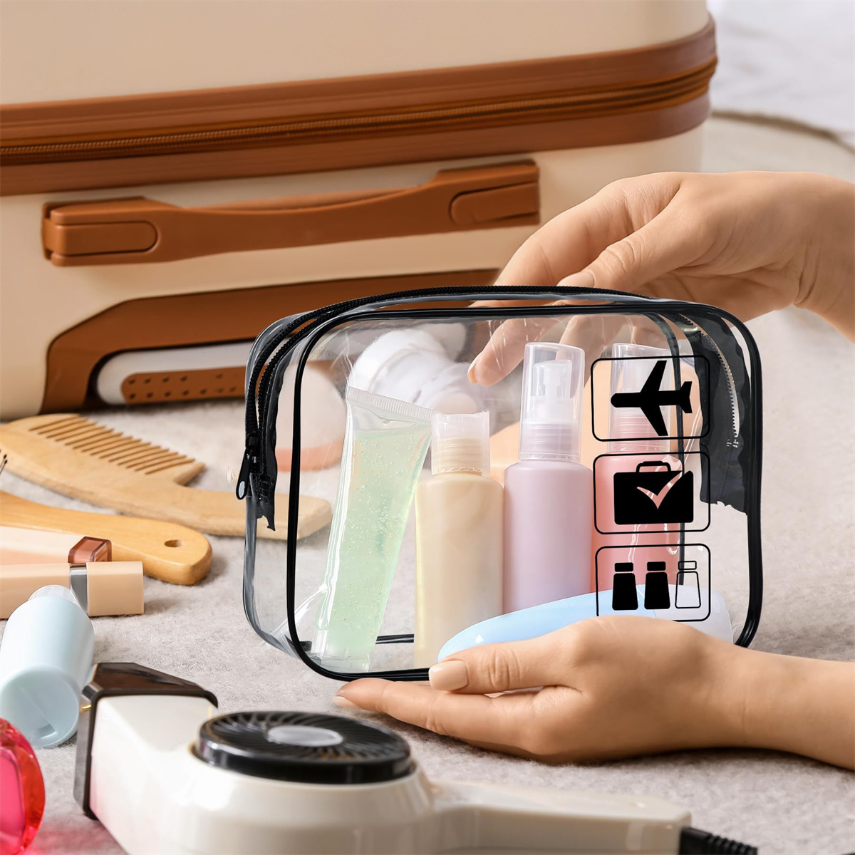 1pc Clear Toiletry TSA Approve - Toiletry Bag Tsa ulasan dan harga