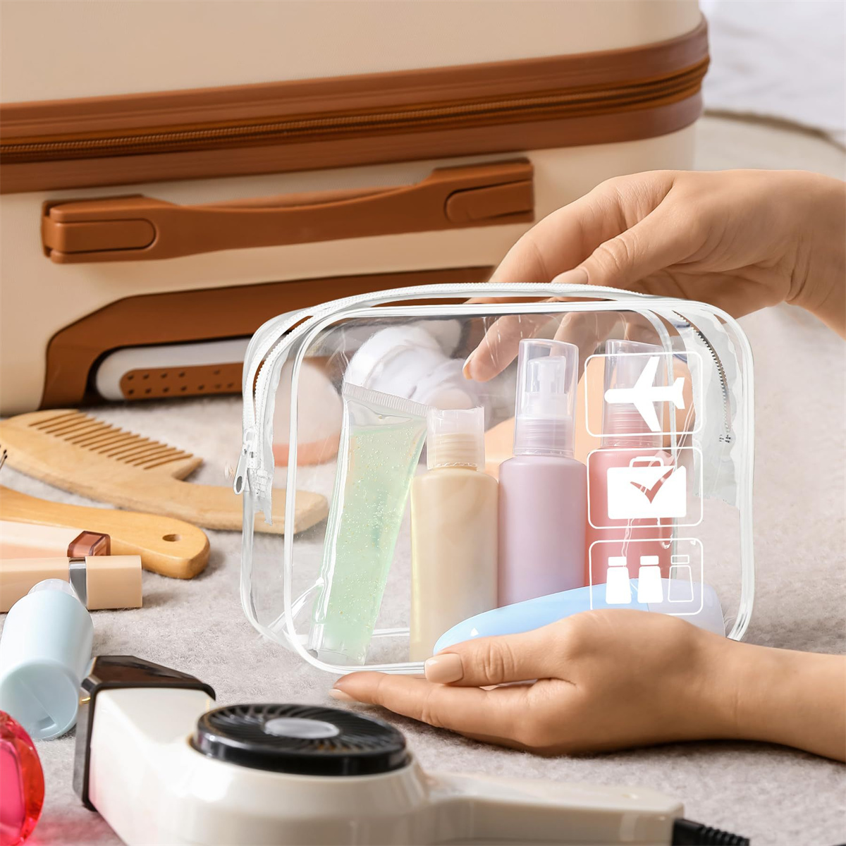 1pc Clear Toiletry TSA Approve - Toiletry Bag Tsa ulasan dan harga