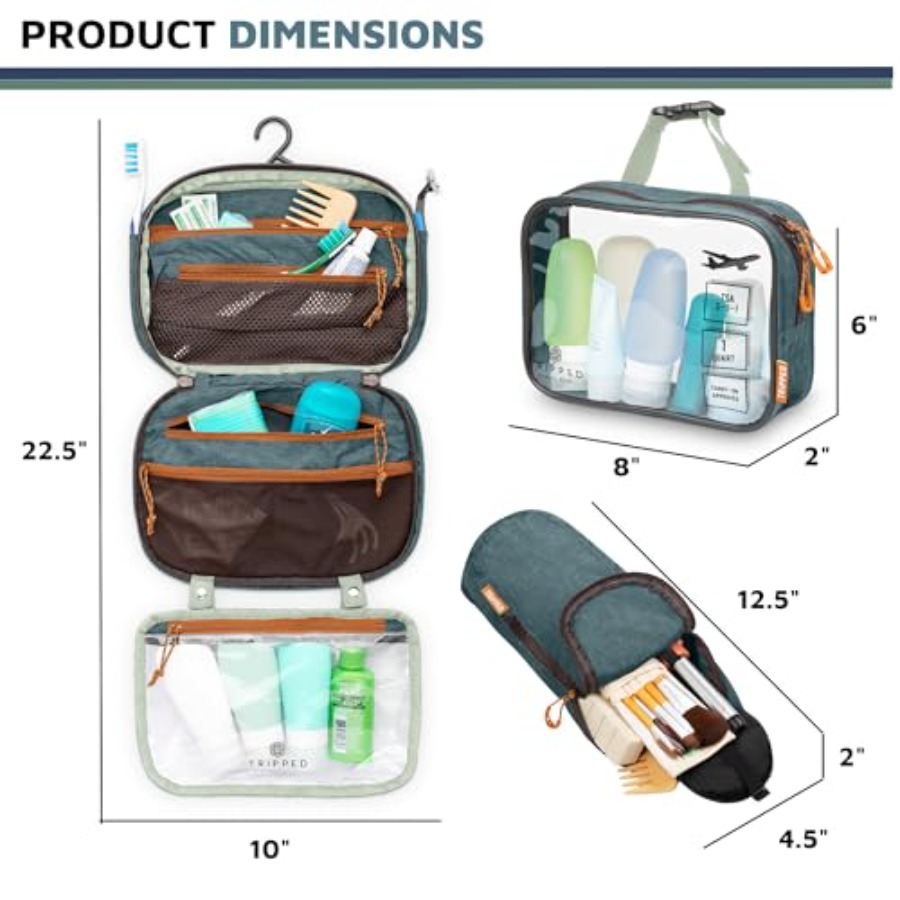 Toiletry Bag Kit Set: Hanging  - Toiletry Bag Tsa ulasan dan harga
