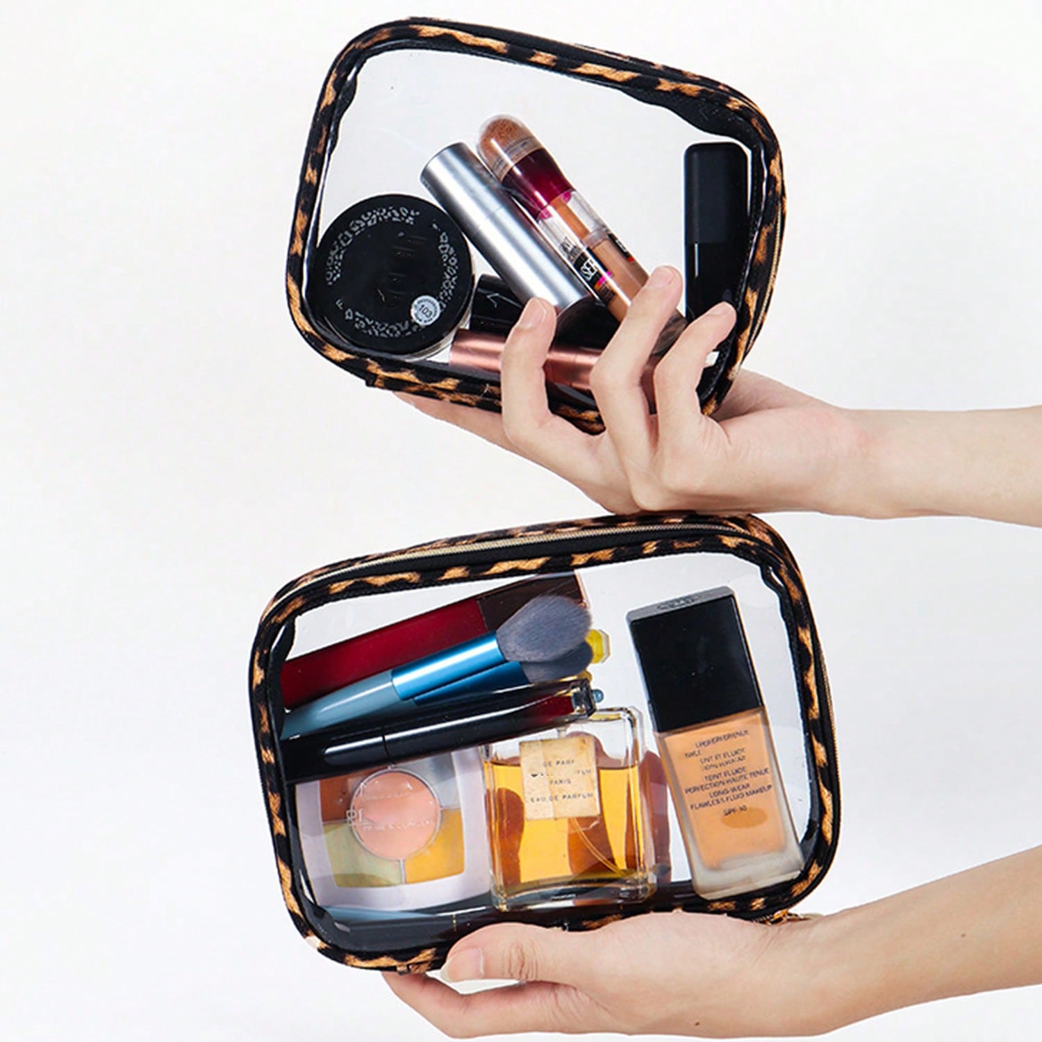 1pc/3pcs Leopard Print Transpa - Toiletry Bag Tsa ulasan dan harga