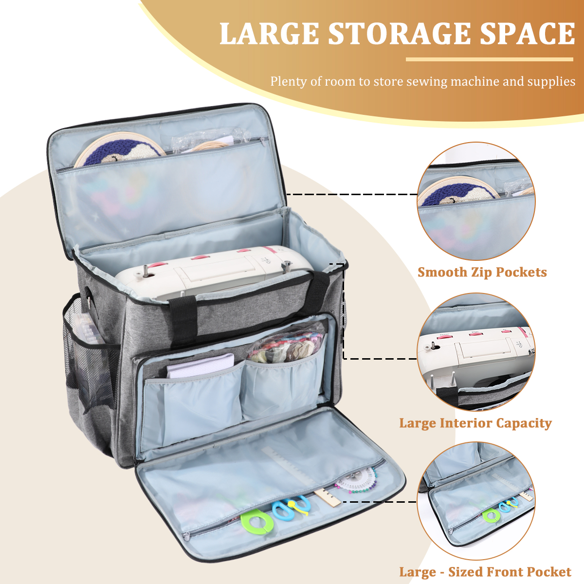 KOKNIT Sewing Machine Carrying - Travel Accessories Organizer Case ulasan dan harga