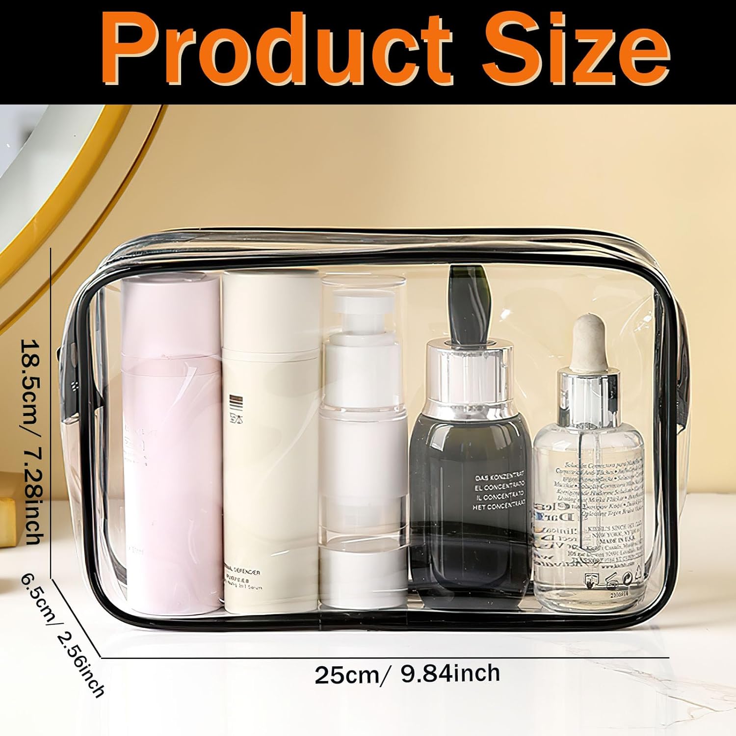 6 Pieces Clear Cosmetics Bag B - Toiletry Bag Tsa ulasan dan harga