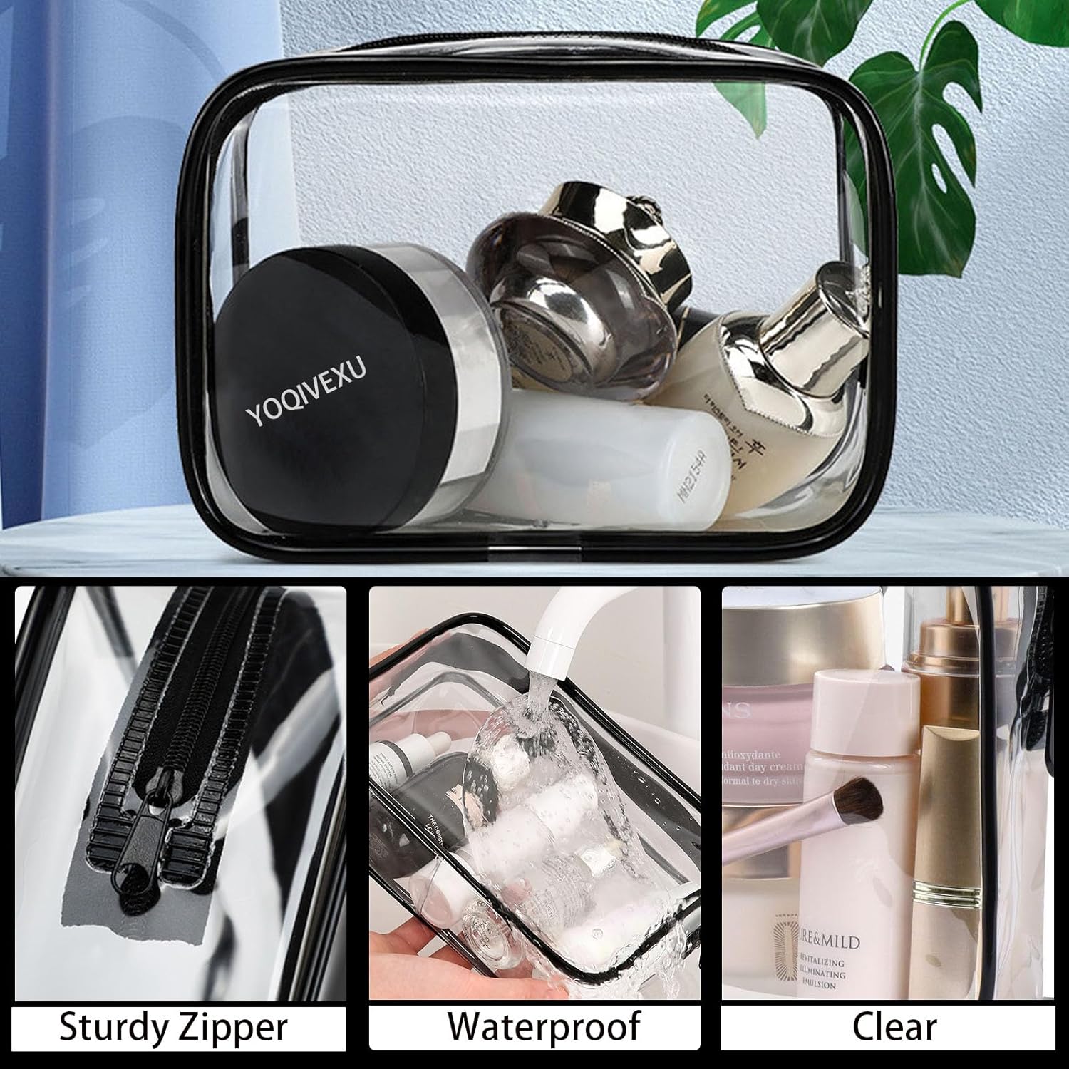 6 Pieces Clear Cosmetics Bag B - Toiletry Bag Tsa ulasan dan harga