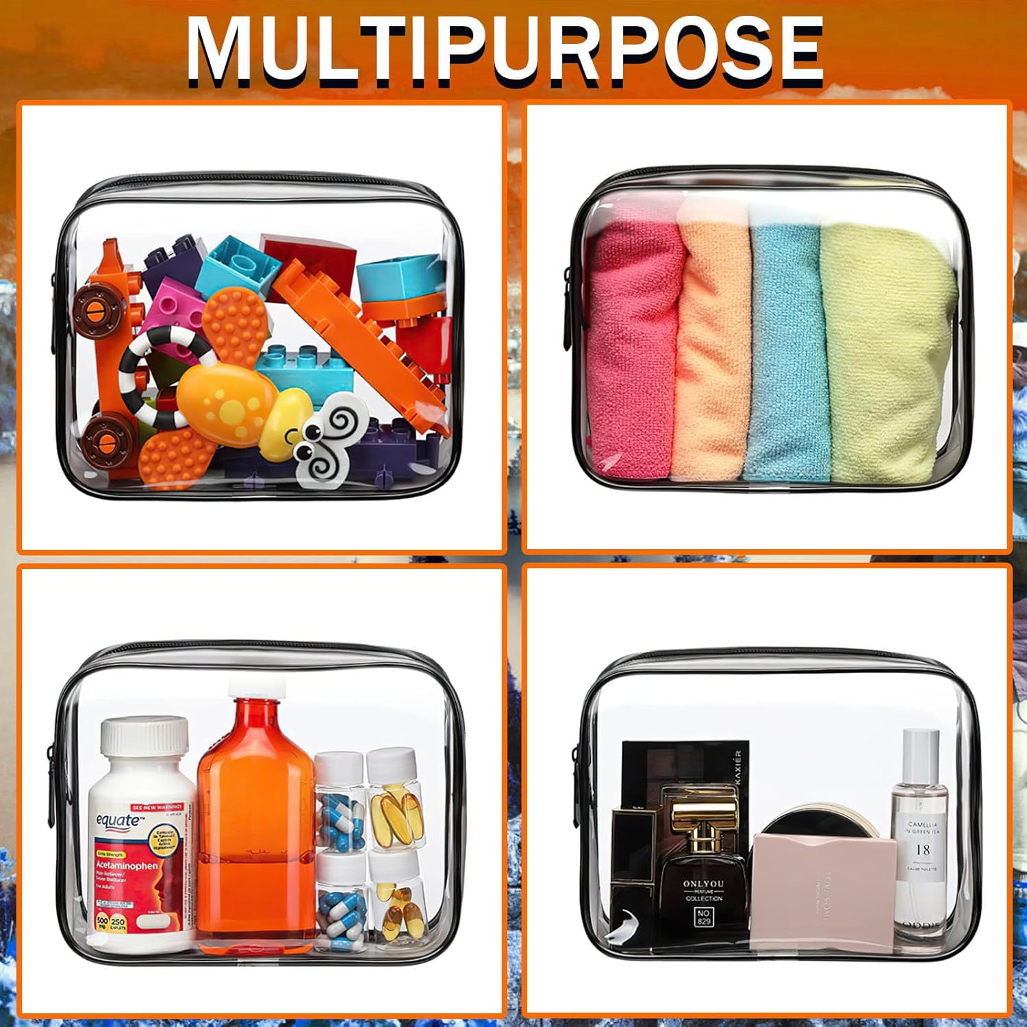 6 Pieces Clear Cosmetics Bag B - Toiletry Bag Tsa ulasan dan harga