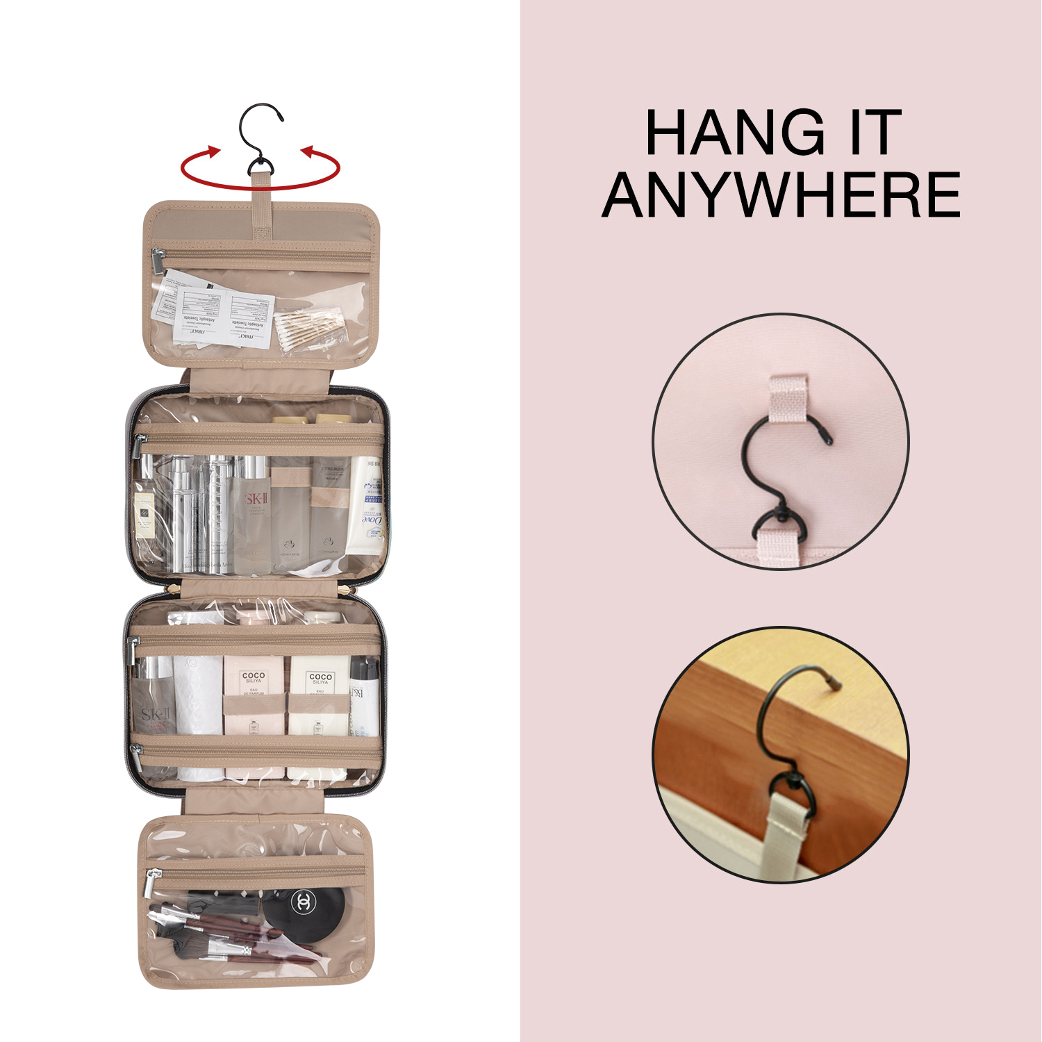 BAGSMART Toiletry Bag Cosmetic - Travel Accessories Organizer ulasan dan harga