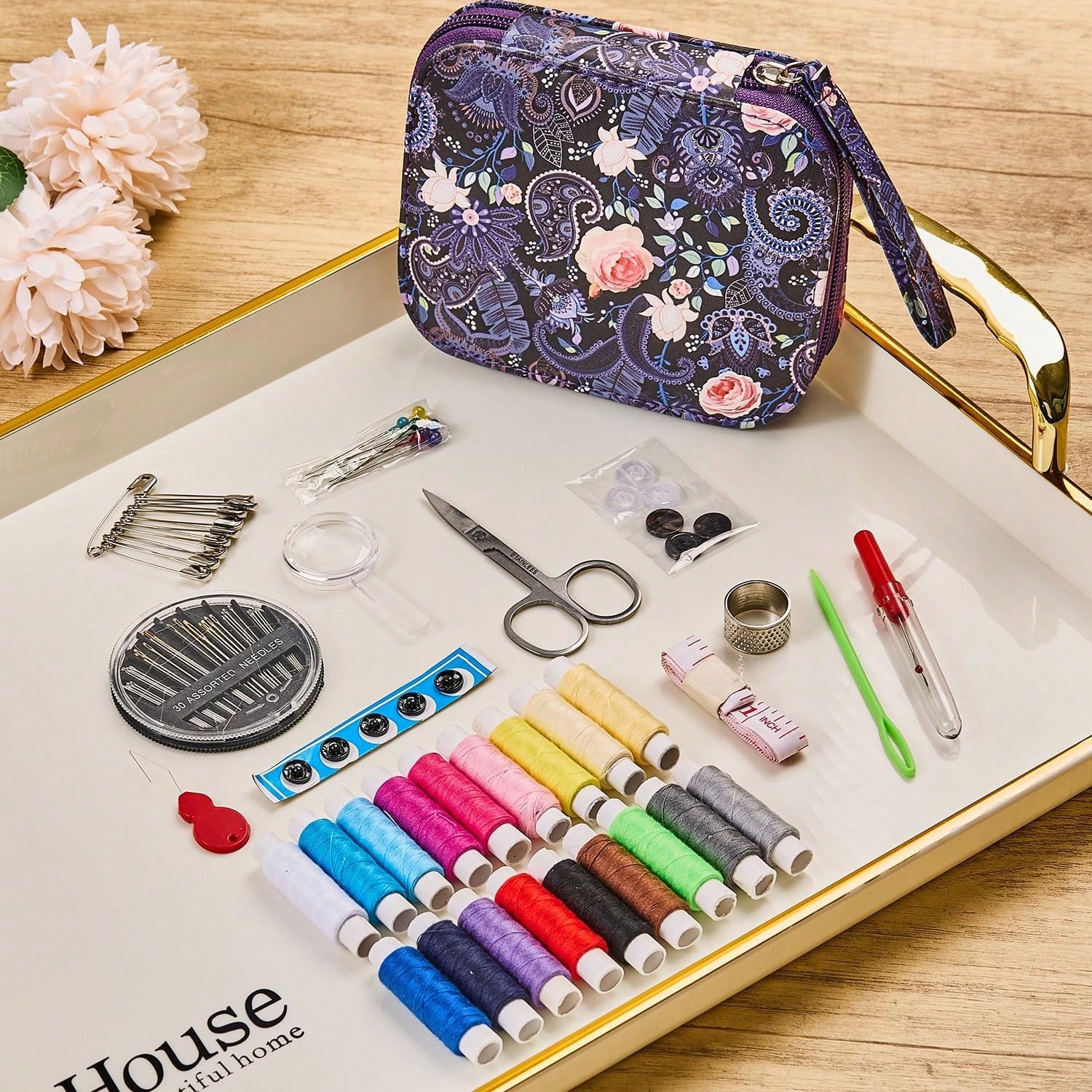 Arts Craft Printing Sewing Kit - Travel Accessories Sewing Patterns ulasan dan harga