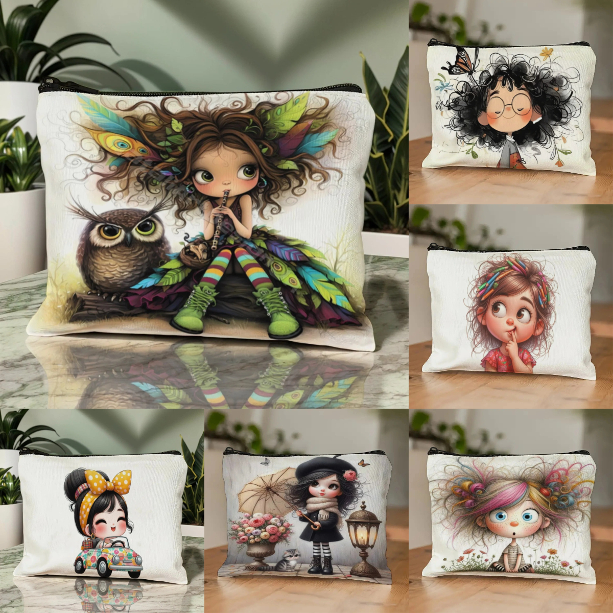 Cartoon Girl Makeup Bag Zipper - Travel Accessories Organizer Case ulasan dan harga
