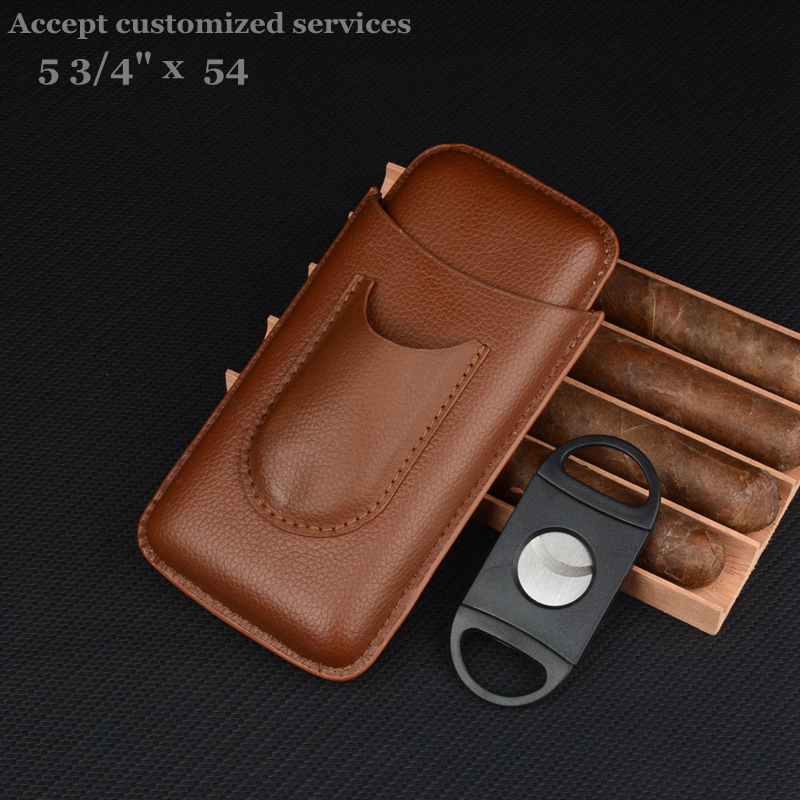 Leather Cigar Case Brown Cigar - Travel Accessories On Sale ulasan dan harga