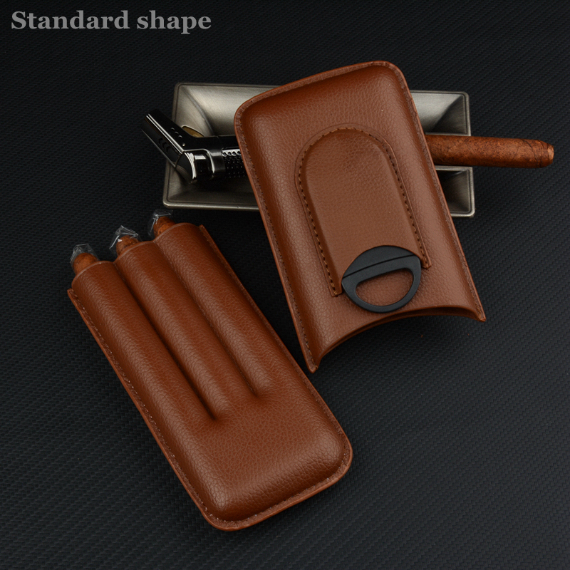 Leather Cigar Case Brown Cigar - Travel Accessories On Sale ulasan dan harga