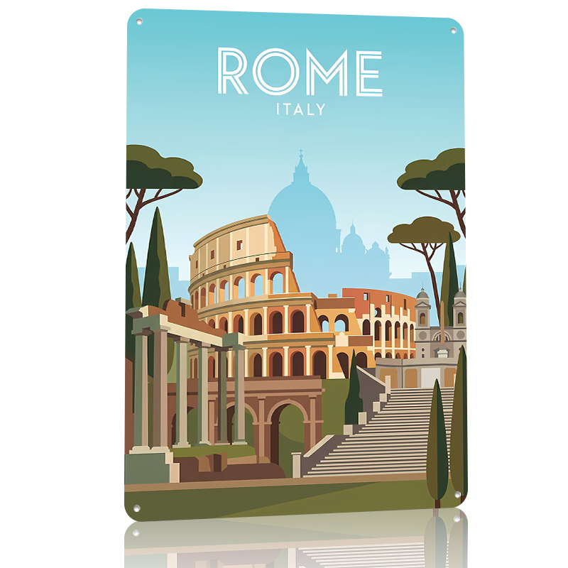Rome Travel Metal Poster Wall  - Travel Accessories Rome ulasan dan harga
