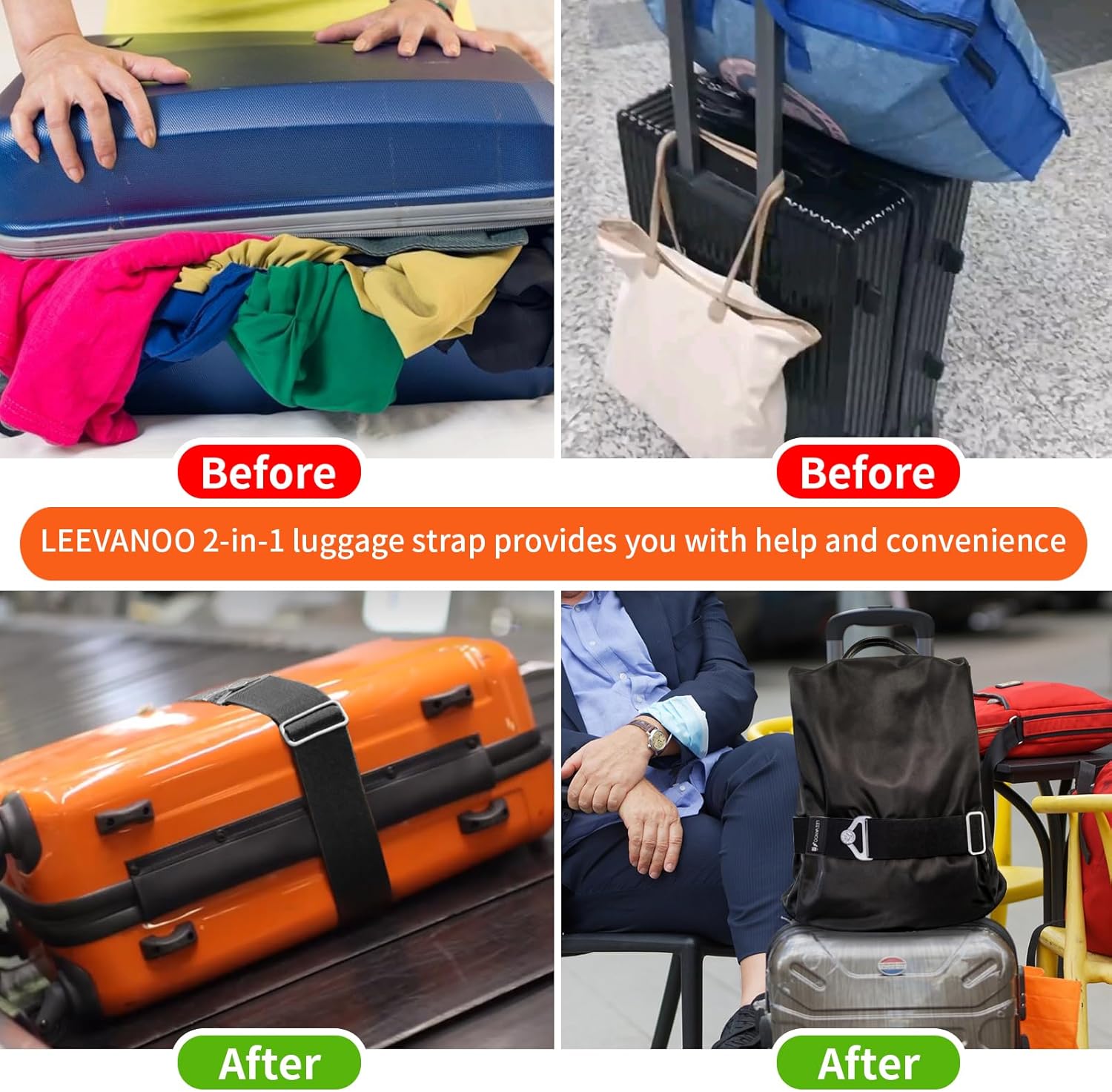 Luggage Strap for Suitcases 2- - Travel Accessories Luggage Straps ulasan dan harga
