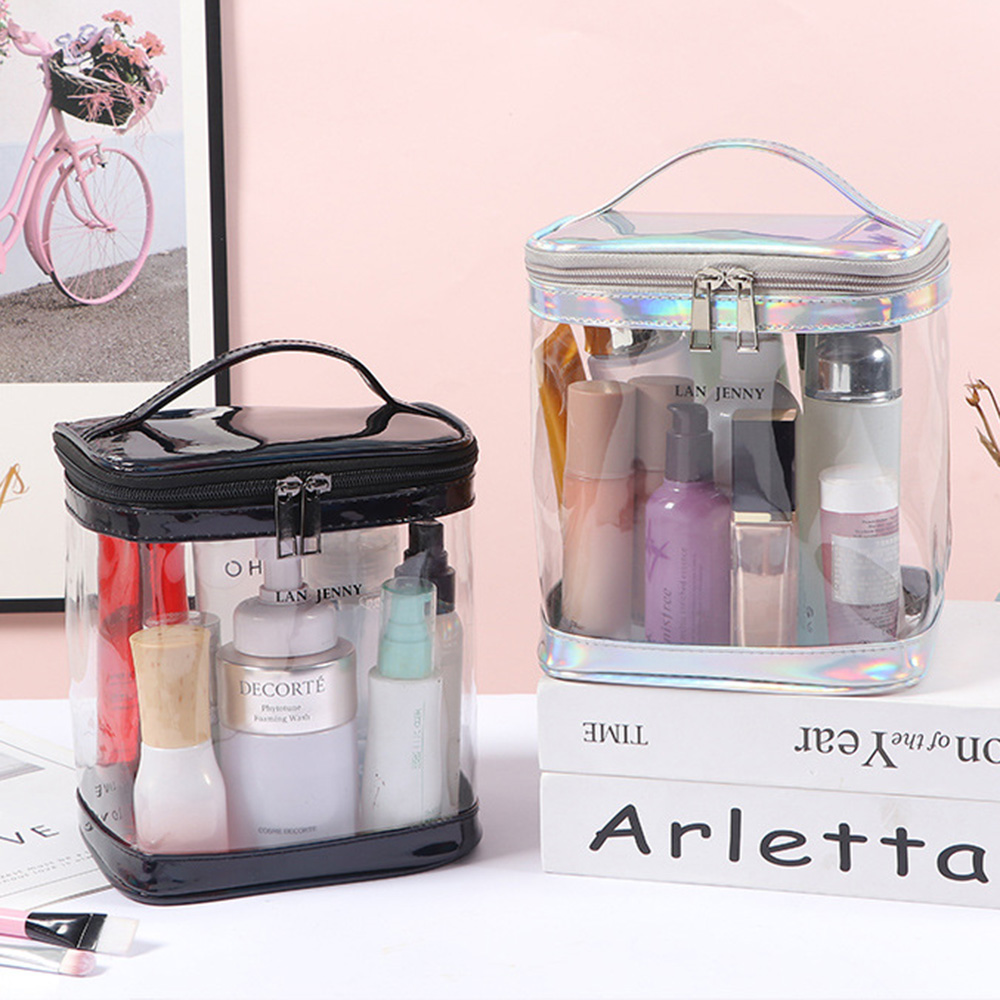 Clear PVC Makeup Bag with Hand - Toiletry Bag Tsa ulasan dan harga
