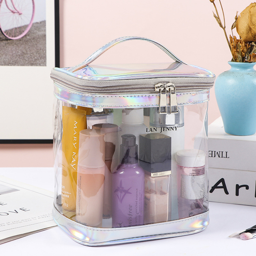 Clear PVC Makeup Bag with Hand - Toiletry Bag Tsa ulasan dan harga