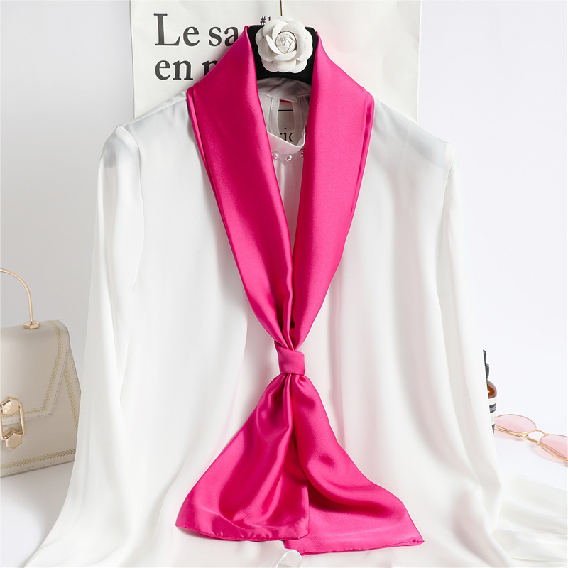 Red Solid Color Long Silk Scar - Travel Accessories Neck ulasan dan harga