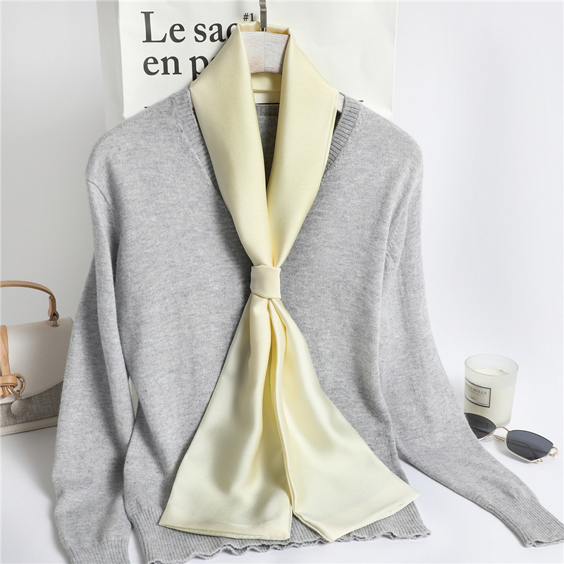 Red Solid Color Long Silk Scar - Travel Accessories Neck ulasan dan harga